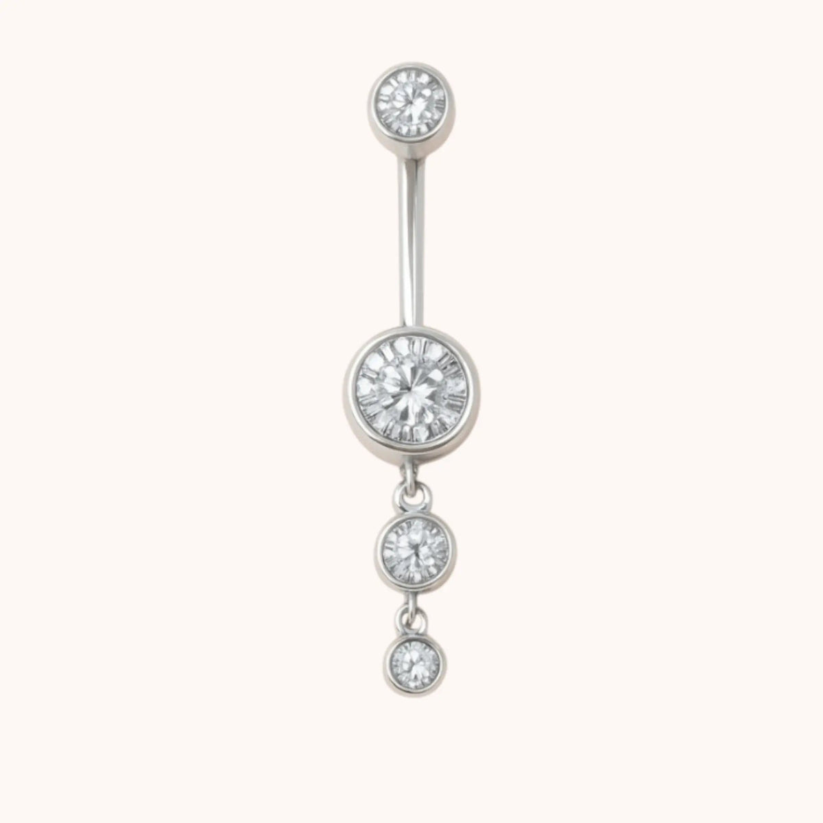 Titanium Dangle CZ Gems Belly Ring Drop Pendant CZ - Manoune JEWELRY Belly_Jewelry Earrings - Navel_Ring - Necklace - Stud - Manoune_Jewelry - Belly_Ring - Navel_Jewelry Titanium Gold_Plated